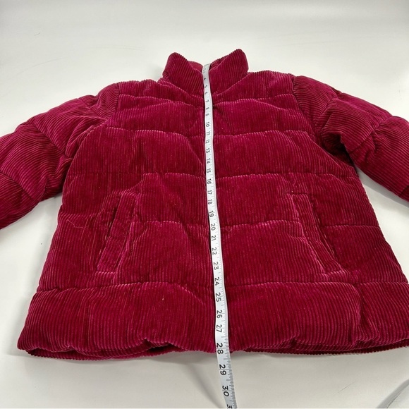 Old Navy Burgundy Boxy Full Zip frost free corduroy puffer jacket Small - Picture 6 of 9
